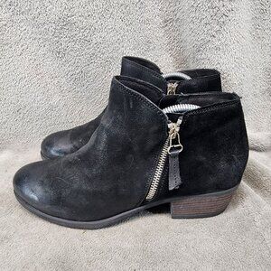 Miz Mooz Womens Size EU 42 US 10.5-11 Black Leather Side Zip Ankle Boots